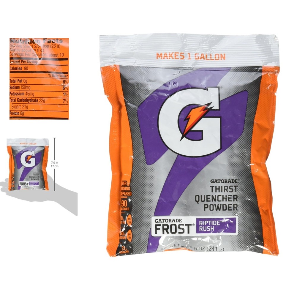 Gatorade Riptide Rush Flavor 8.5oz Instant Powder for Quick Active Hydration
