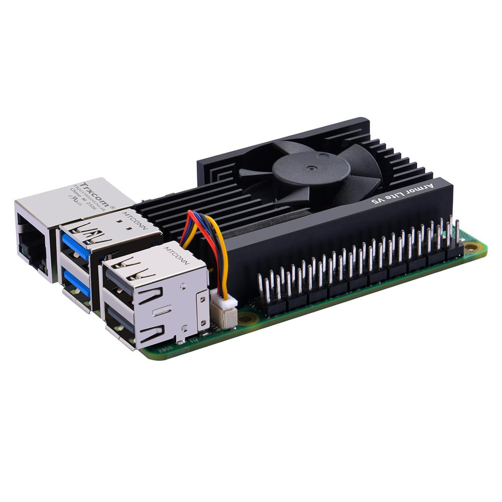 Geeekpi Active Cooler for Raspberry Pi 5, Armor Lite V5 Cooler for Raspberry Pi