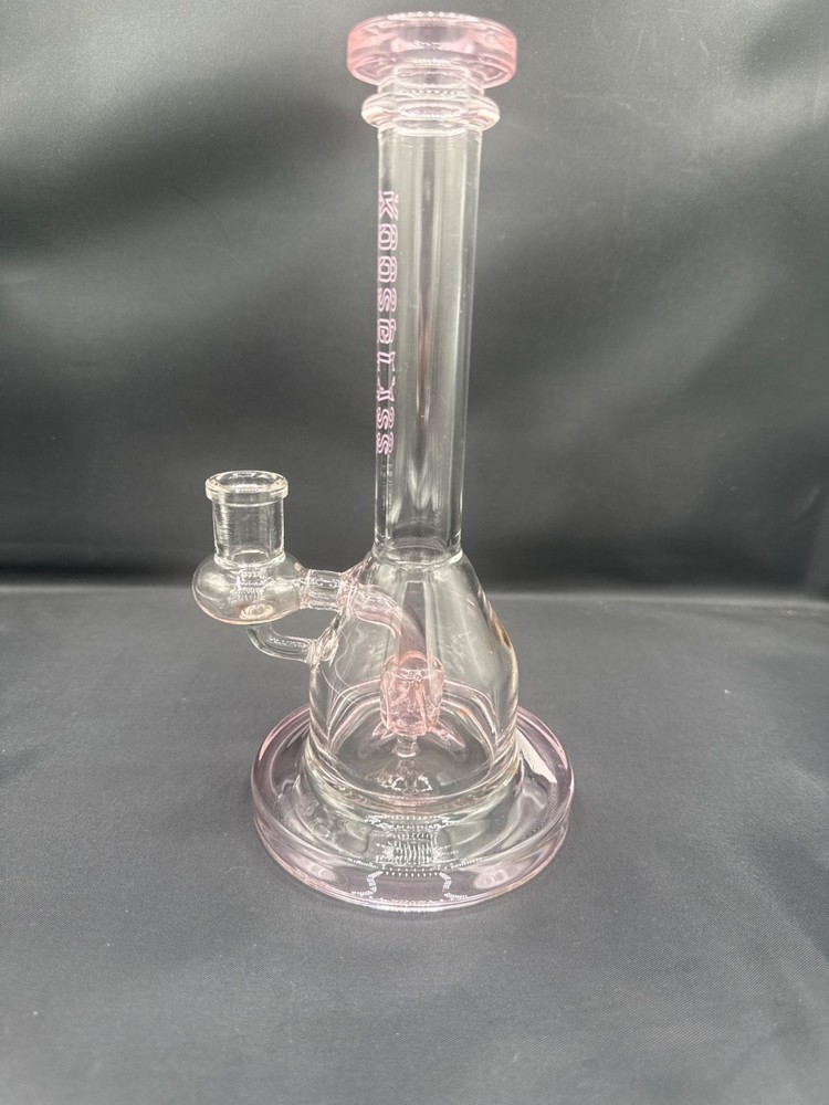Koos Glass Pink & Clear 8" Water Pipe