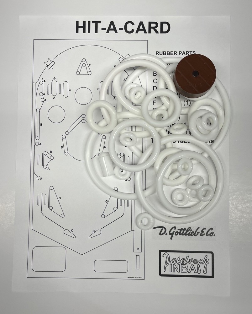 1967 Gottlieb Hit A Card Pinball Machine Rubber Ring Kit