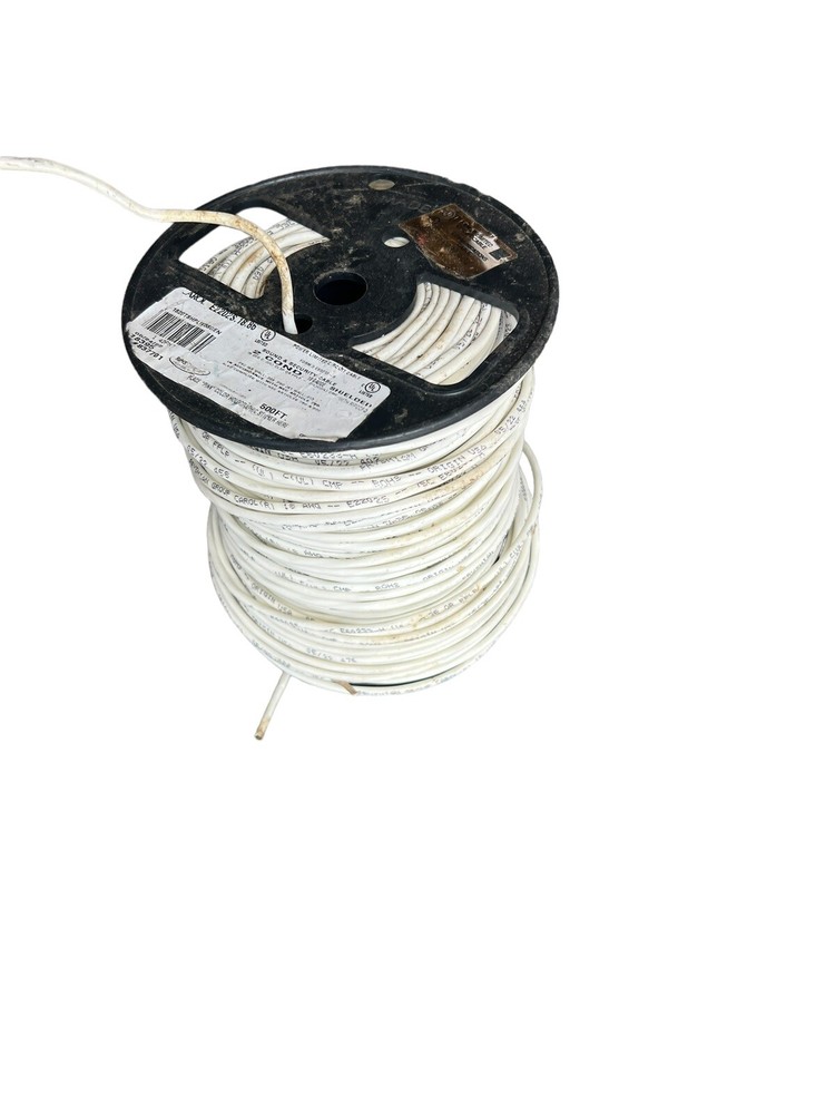 NEW CAROL E2202S.18.86 Data Cable,Plenum,2 Wire,White,500ft 4DPN7