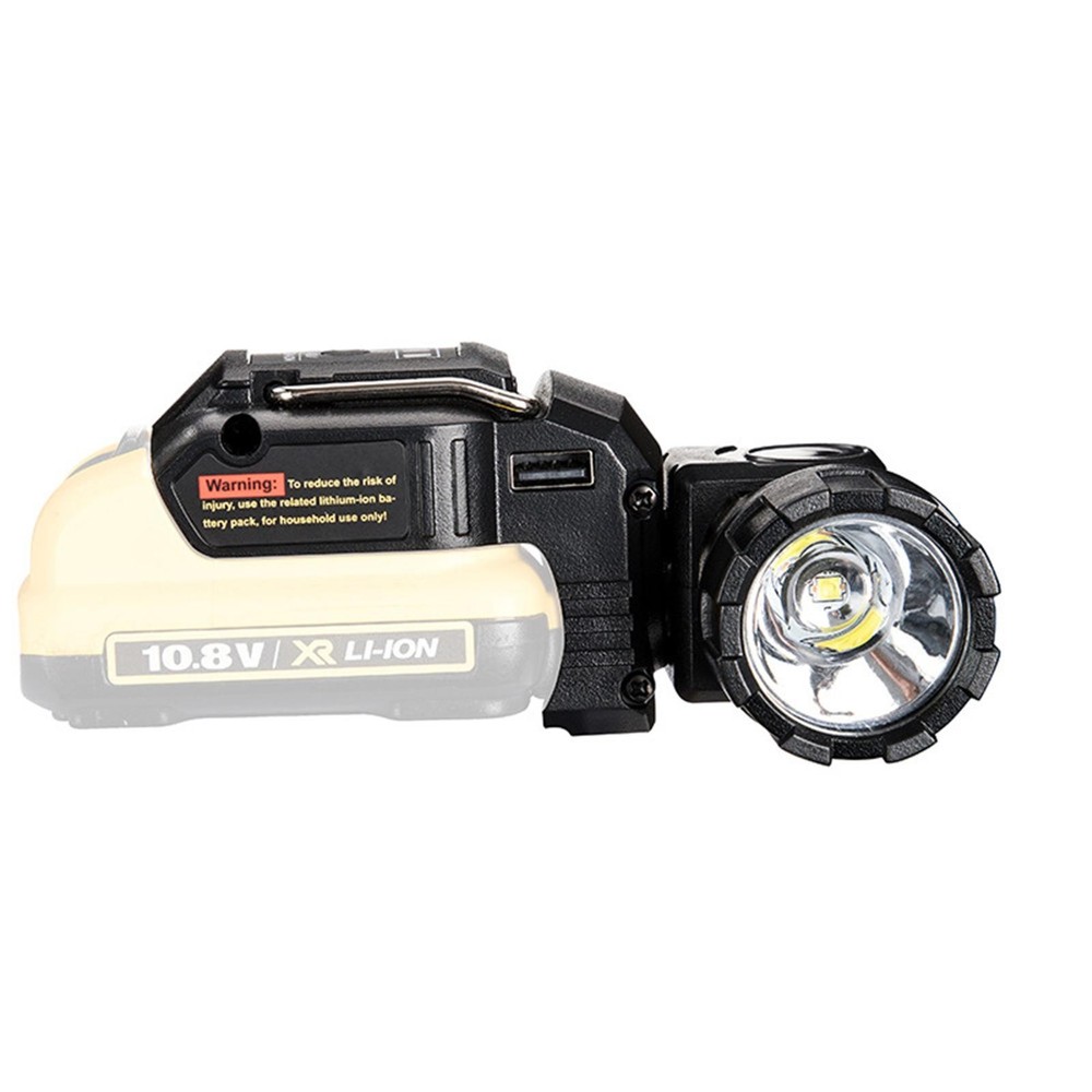 Handheld LED Work Light Flashlight Adapter For DeWalt 12V MAX Li-Ion Battery E