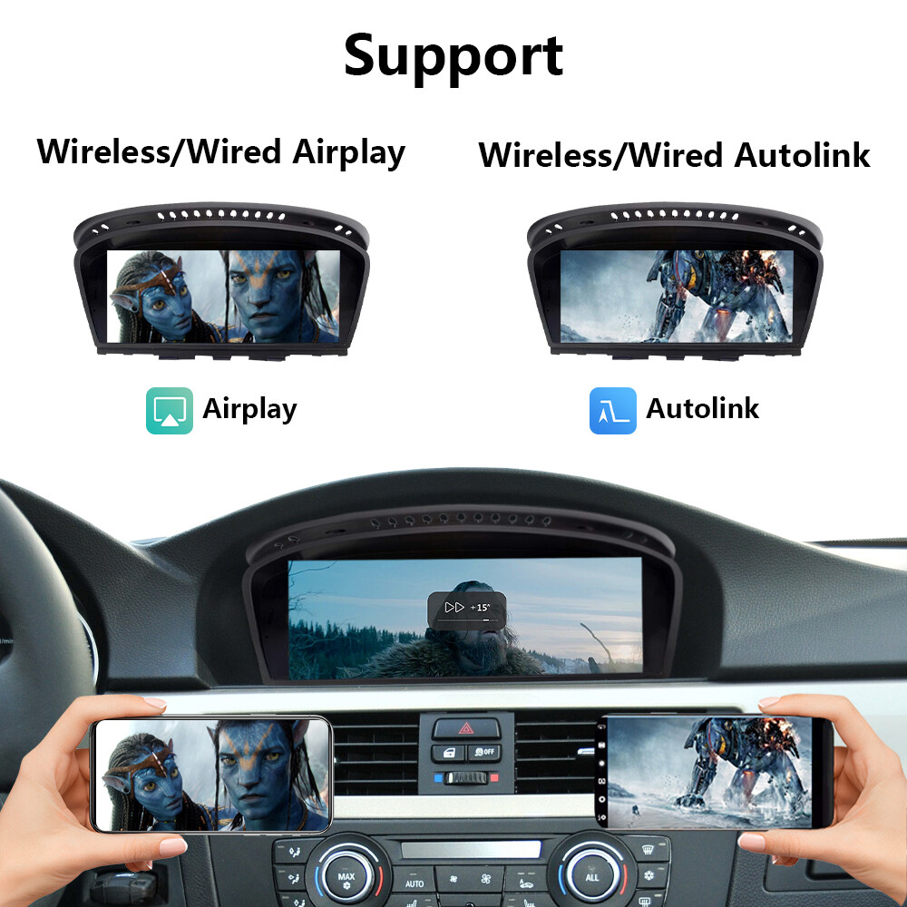 For BMW With CIC 3 5 Series E90 E91 E92 E93 E60 E61 Wireless CarPlay TouchScreen