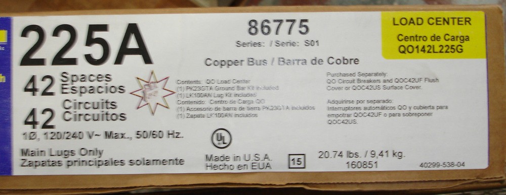 New Square D Generator Interlock Panel Breakers & Receptacle 20,30, or 50 amp