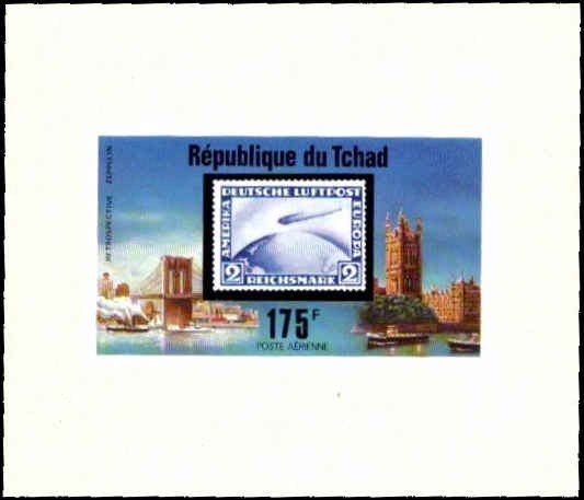 Chad Zeppelin Airmail Retrospective Mini Sheet MNH