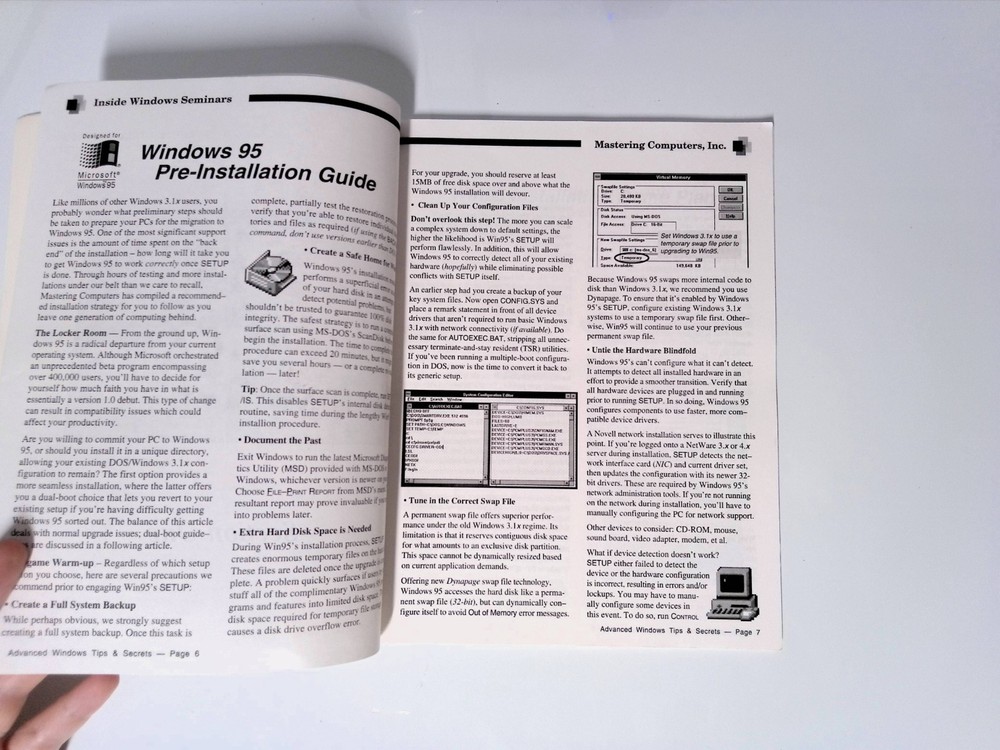 Microsoft Windows 95 Tips & Secrets Windows Advanced Booklet Mastering Computers