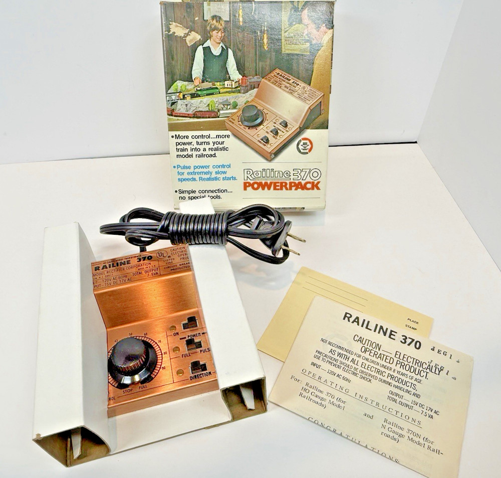 Vintage Railine 370 Power Pack Pulse Power Model Trains with Box**TESTED**