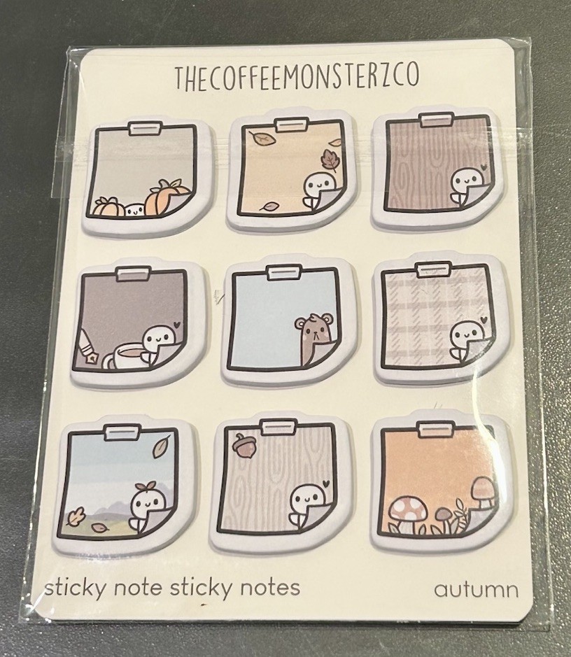 New TCMC Emoti Sticky Note / Notes Autumn 🍂 TheCoffeeMonsterzCo