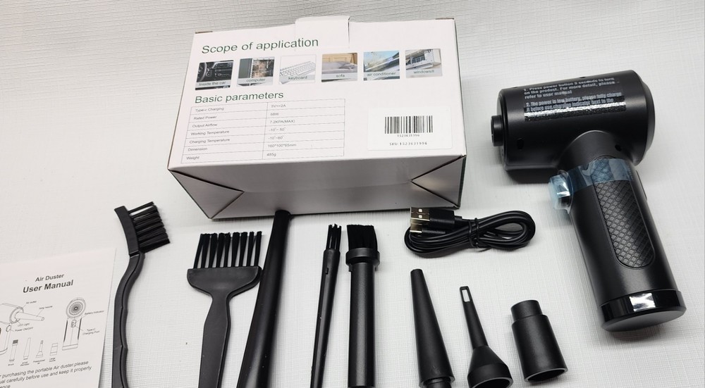 Electric Compressed Air Blower Duster For Computer Powerful Rechargeable Handy