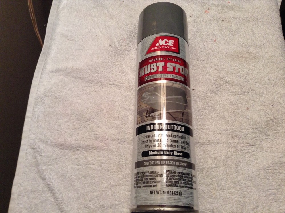 Ace Rust Stop Protective Enamel Spray Paint, Medium Gray Gloss 15 oz. FREE S&H