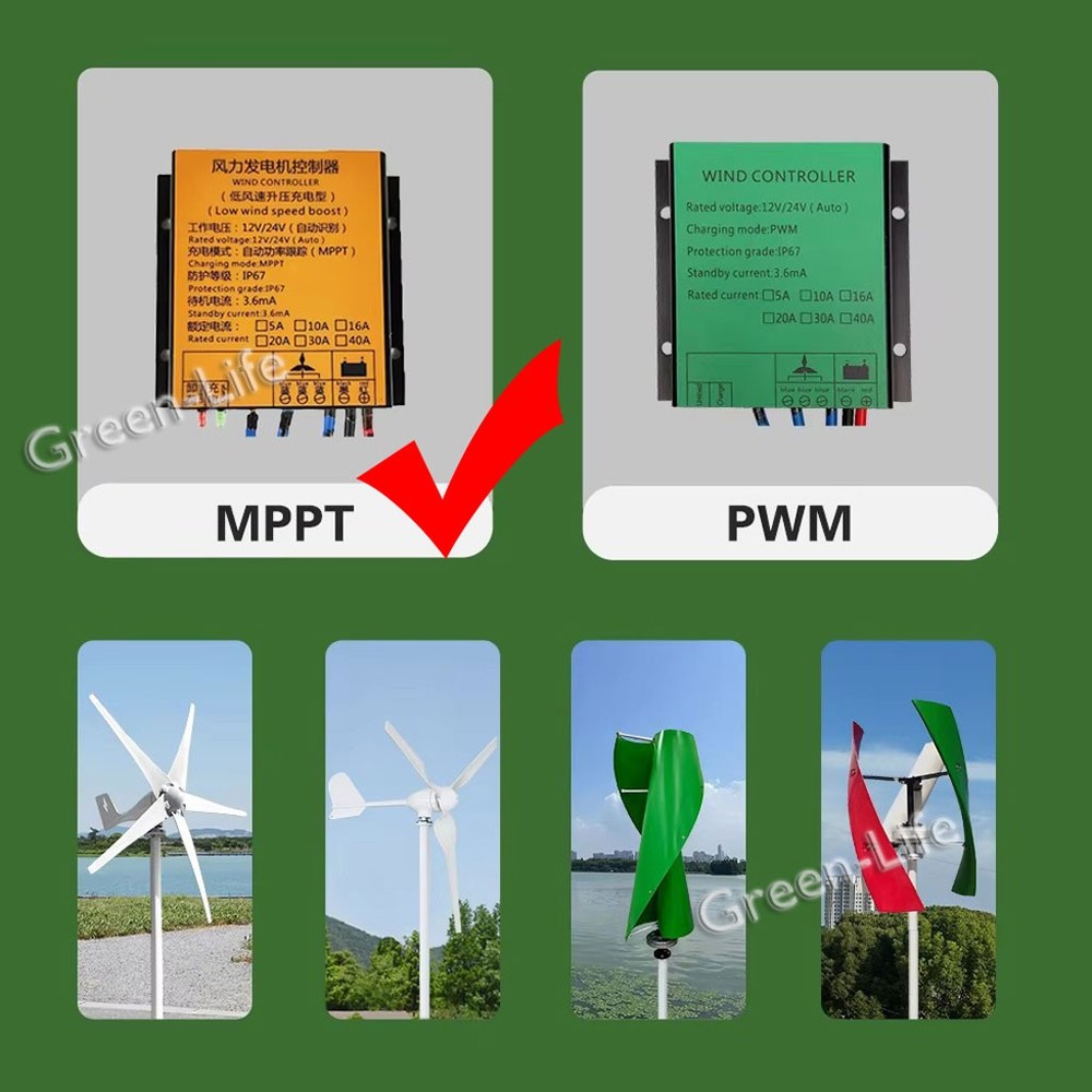 MPPT Waterproof Wind Generator Boost Charge Controller 12/24V Charging Regulator