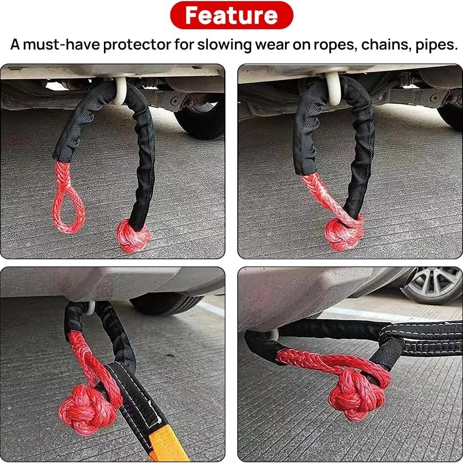 Universal Winch Rope Protector, Winch Cable Cover Protective Sleeve Polyester Ca