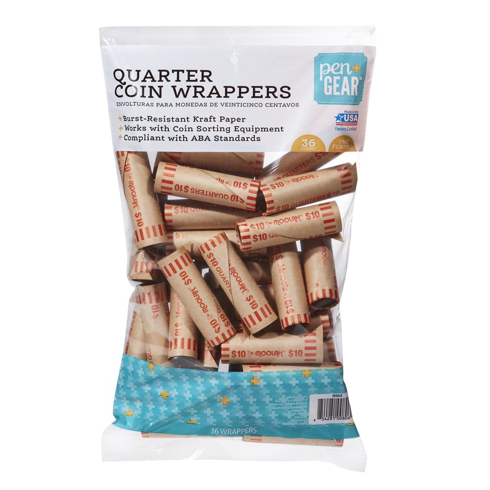 Paper Coin Wrappers Assorted 36 Count