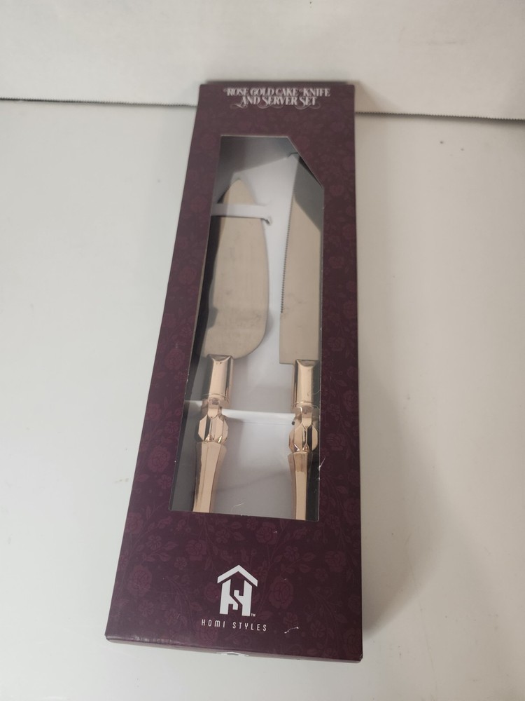 Rose Gold Cake Cutter And Server Set