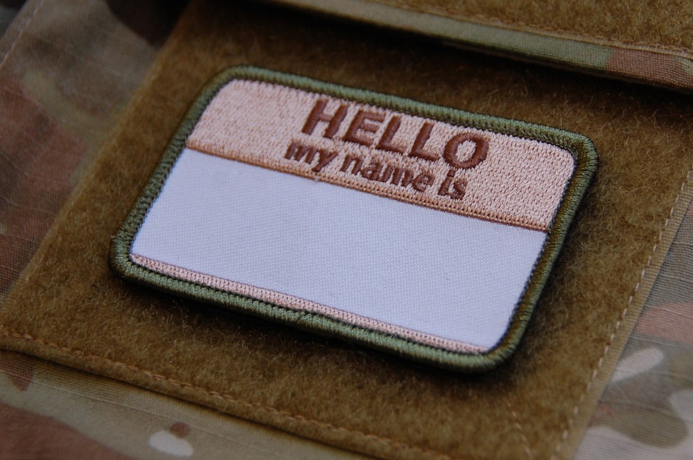 HELLO MY NAMES IS... Multicam Embroidered Uniform Patch Hook Backing