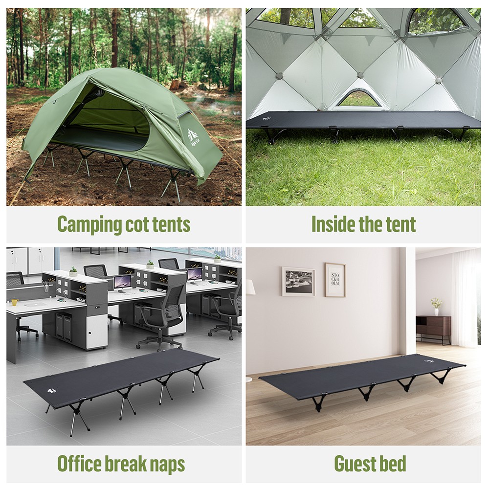 Portable Camping Cot Sleeping Cot Ultralight Backpacking Camping Cot Black