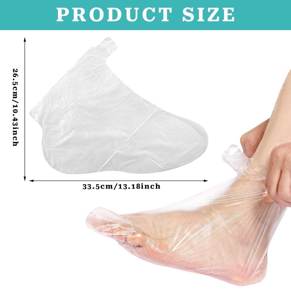 Paraffin Bath Liners for Foot, 100PCS Plastic Foot Covers Paraffin Bath Socks