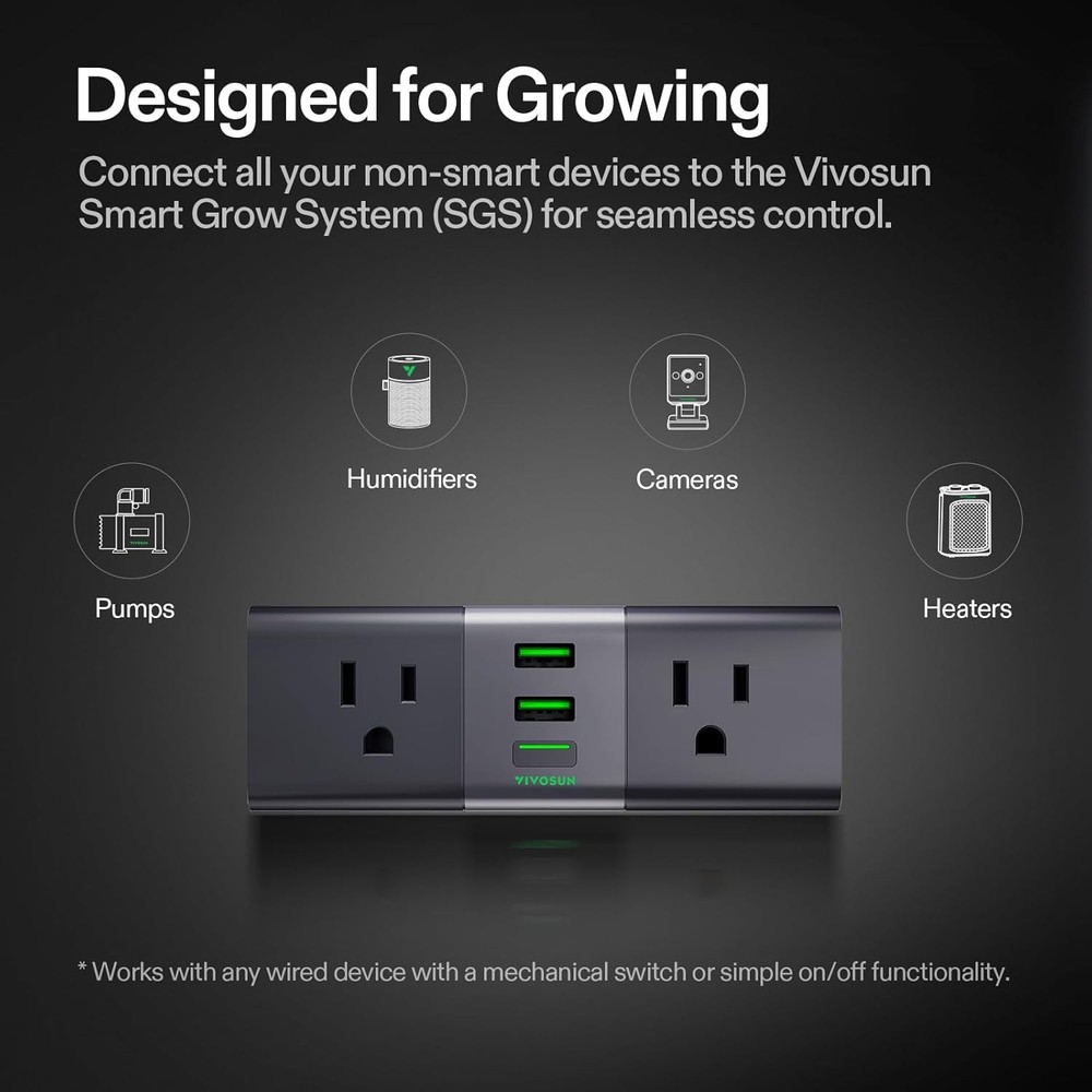VIVOSUN GrowHub Outlet Controller A22 w/ T&H Sensor Probe WiFi-Controller