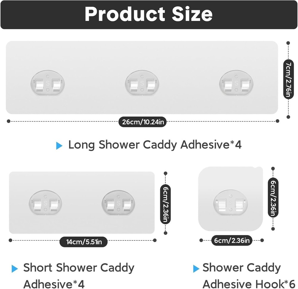 14 Transparent Adhesive Hooks - Durable, Waterproof, No Drill Storage Solution