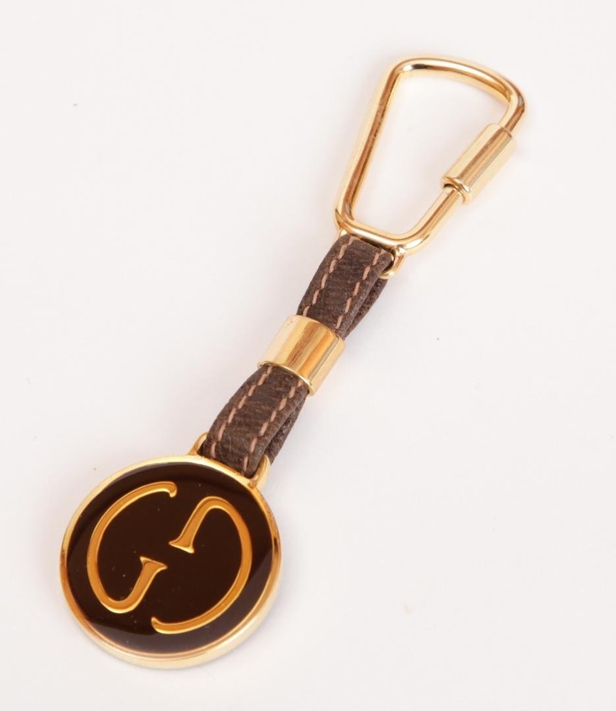 GUCCI Gucci Old Keychain Interlocking Leather