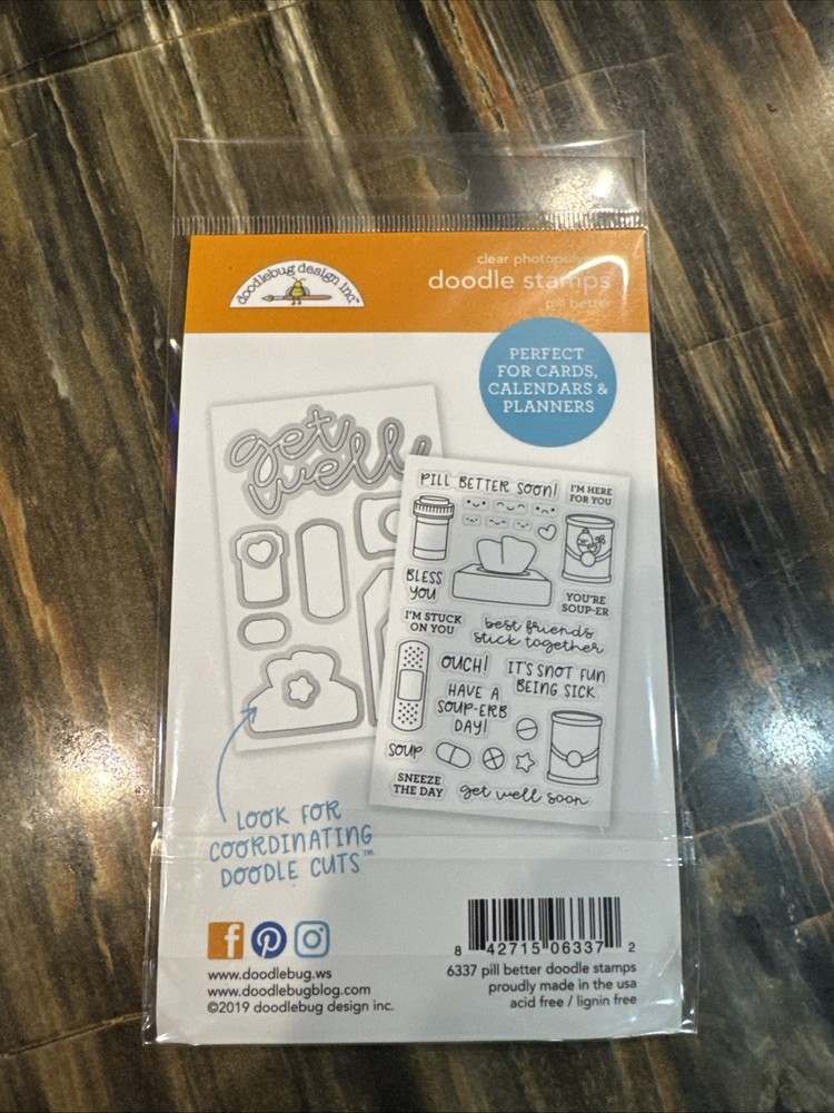 Doodlebug Pill Better Stamp Set NIP