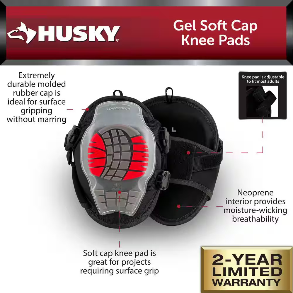 Gel Soft Cap Construction Work Knee Pads (2-Pair)