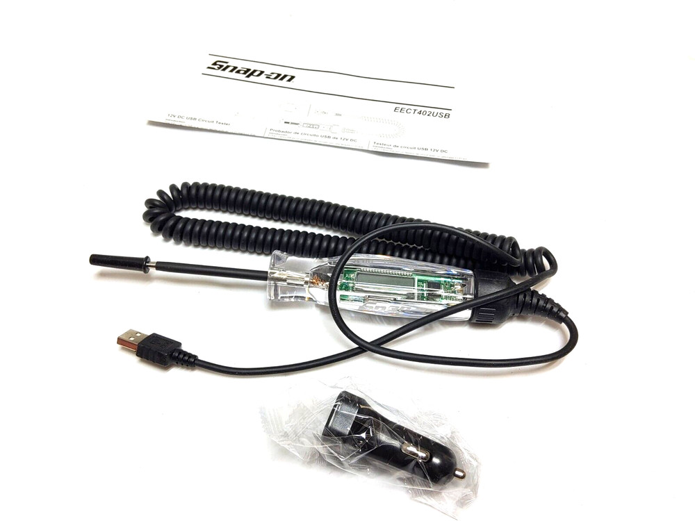 New Snap-on™ EECT402USB 12 V Digital Display Circuit Tester with USB Plug
