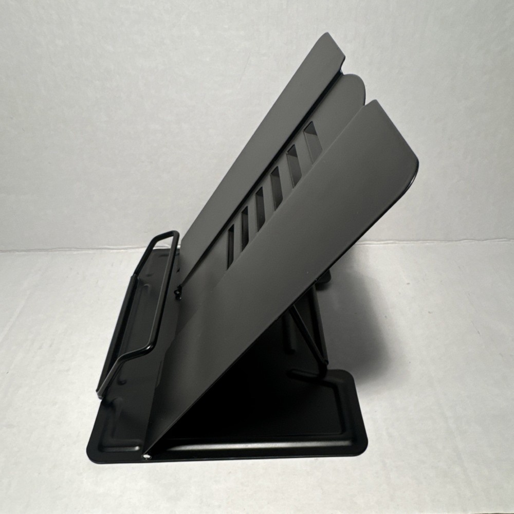 Black Metal Adjustable Foldable Hands Free Rectangle Book Stand
