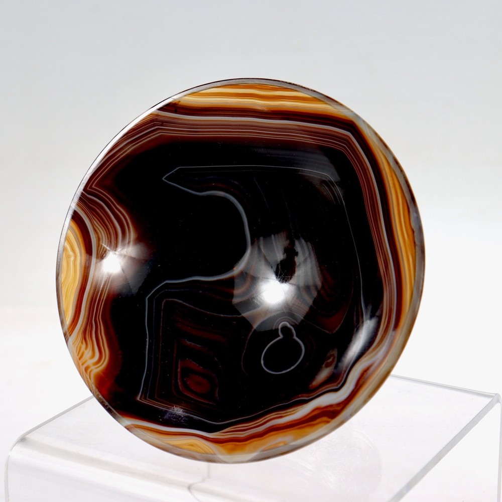 Old or Antique Enameled Austrian Silver & Agate Bowl.