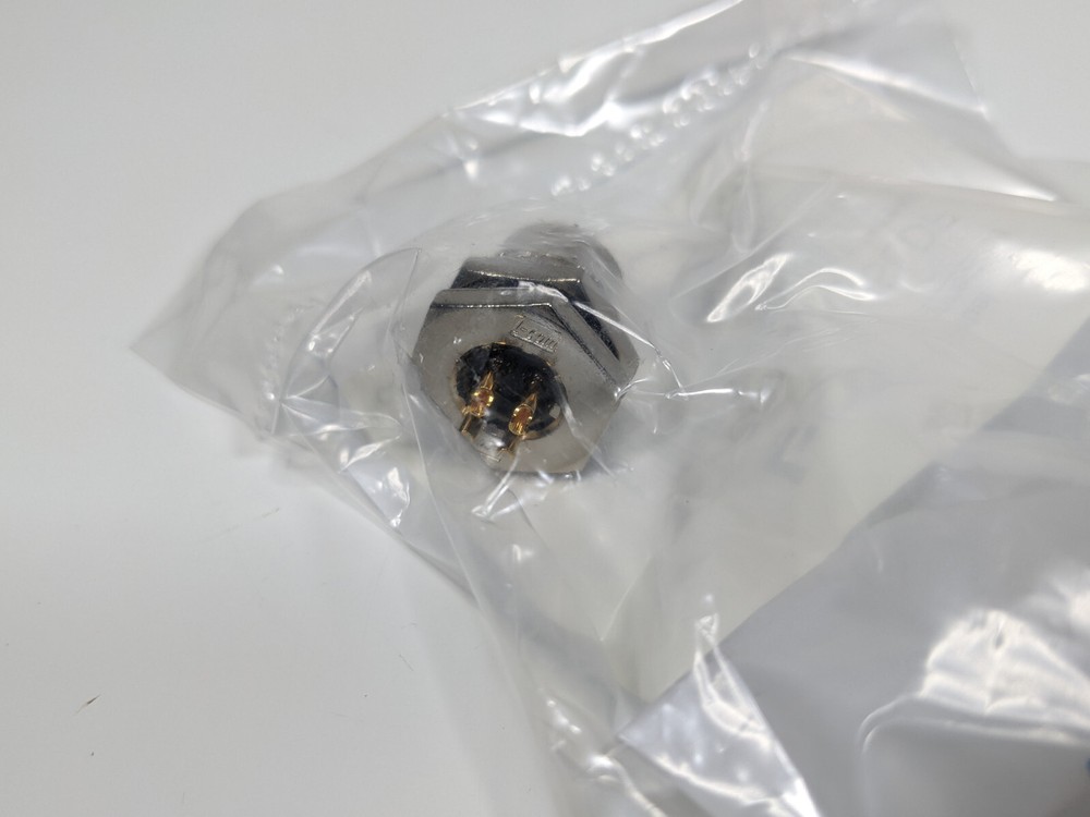 L-COM M12 4 Pos Panel Mount D Code Female Receptacle - CON-M124SLDF - solder