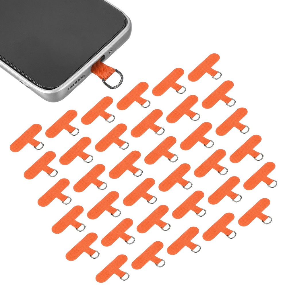 36pcs Phone Tether Tab, Universal t Shape Phone Lanyard Patch, Orange