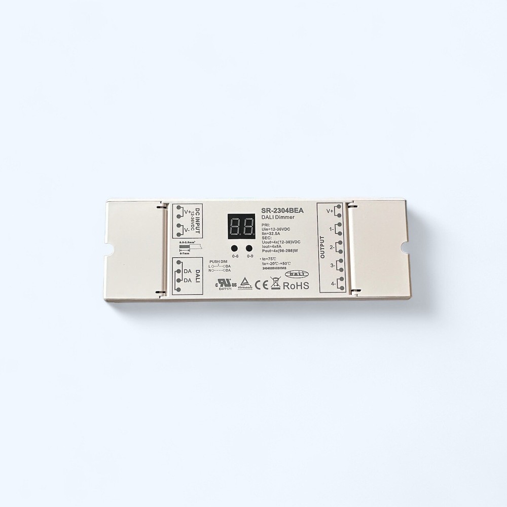 DALI Dimmer Controller, 4 Channel, 8A Per Channel Output, 12-36V DC