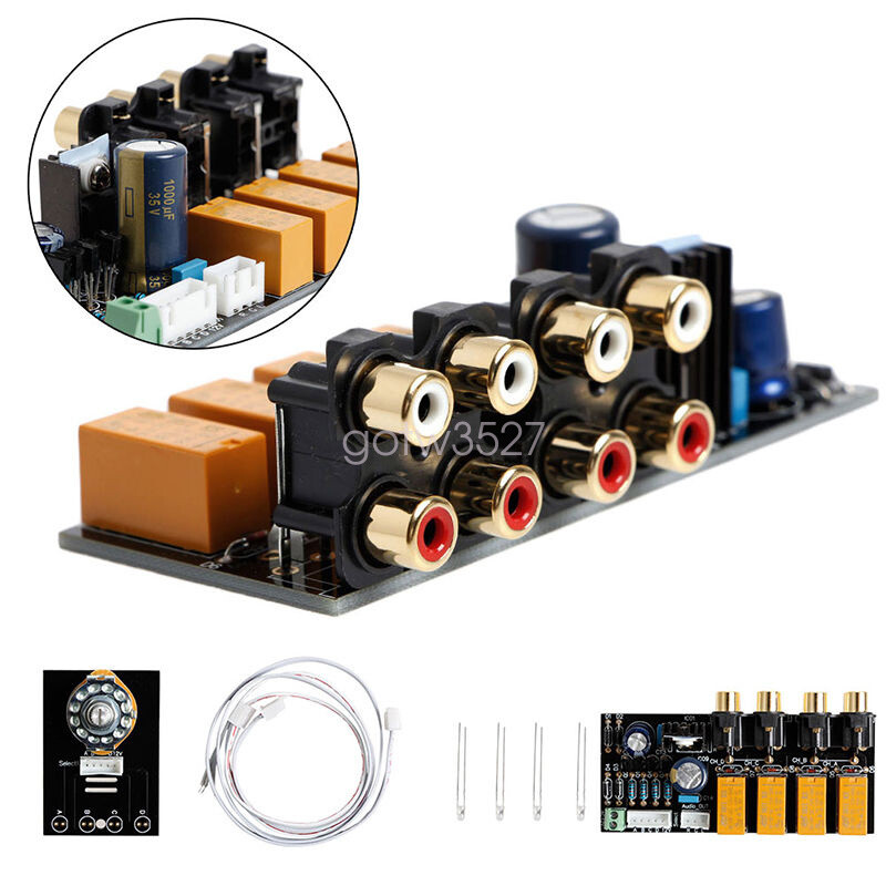 DIY Board Relay Switch Signal Selector Audio Input Signal Amplifier Board