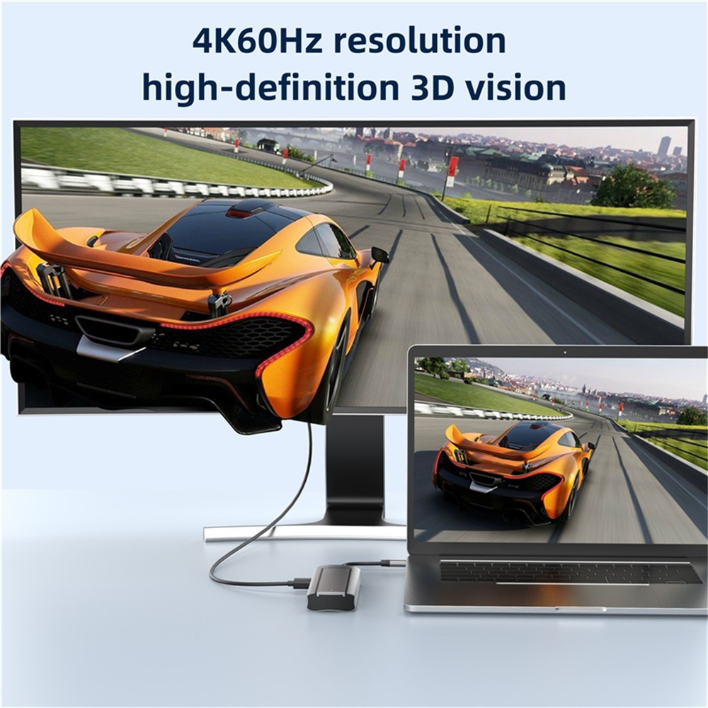 6 in 1 USB3.0 Hub With Disk Storage Function USB3.0 Type-c to HDMI Laptop Dock e