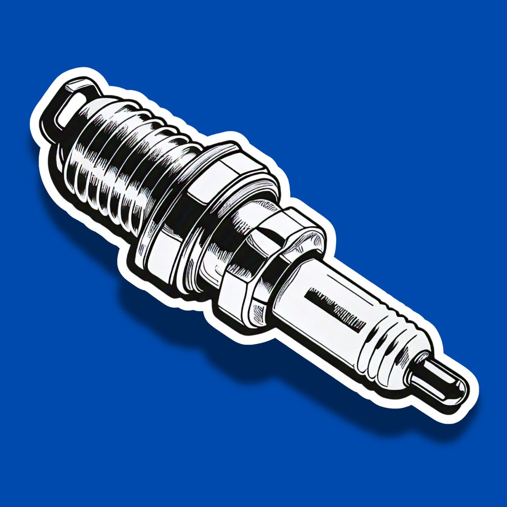 Spark Plug 4" (Set of 2) Vinyl Laminated Sticker