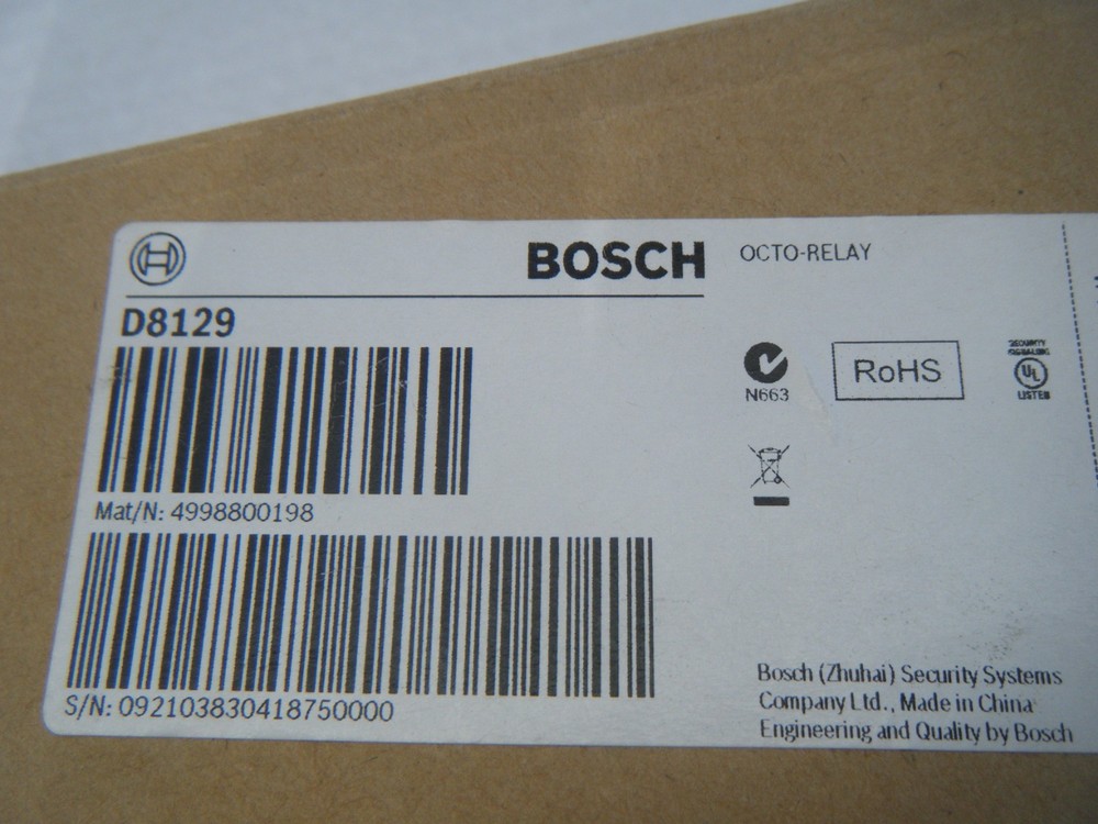 New Bosch D8129 Security System Control Board Octo-Relay