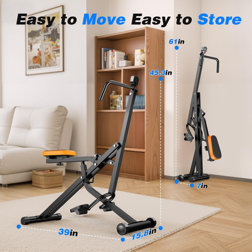 OWLSKY Squat Rowing Machine for Home Gym, Compact Foldable Squat Exercise Machin