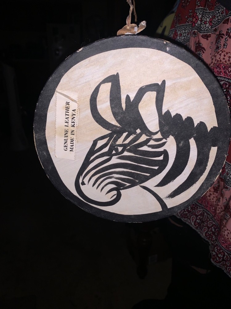 Genuine Zebra Leather Kenyan Drum