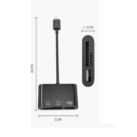 Multifunctional Memory Card Reader 3 in 1 Micro-USB TF SD Card OTG Card Reader