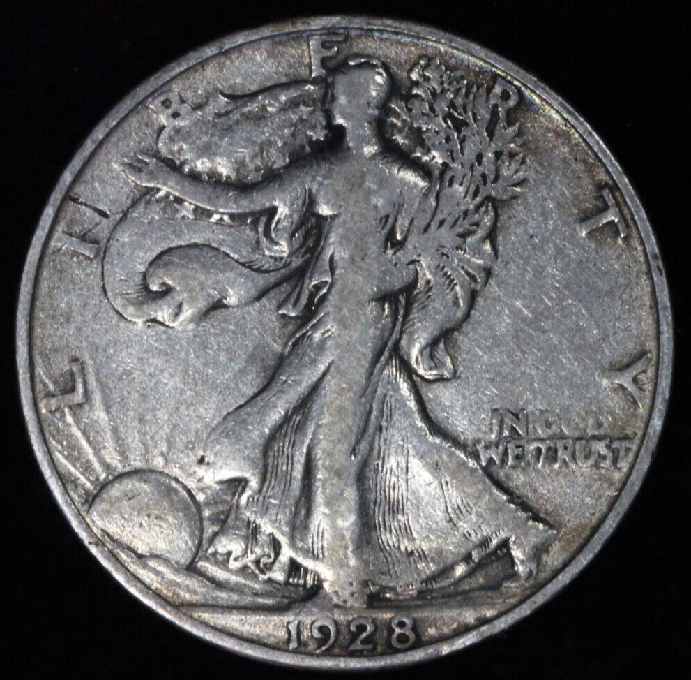 1928 S Walking Liberty 50¢ VF+  $100.