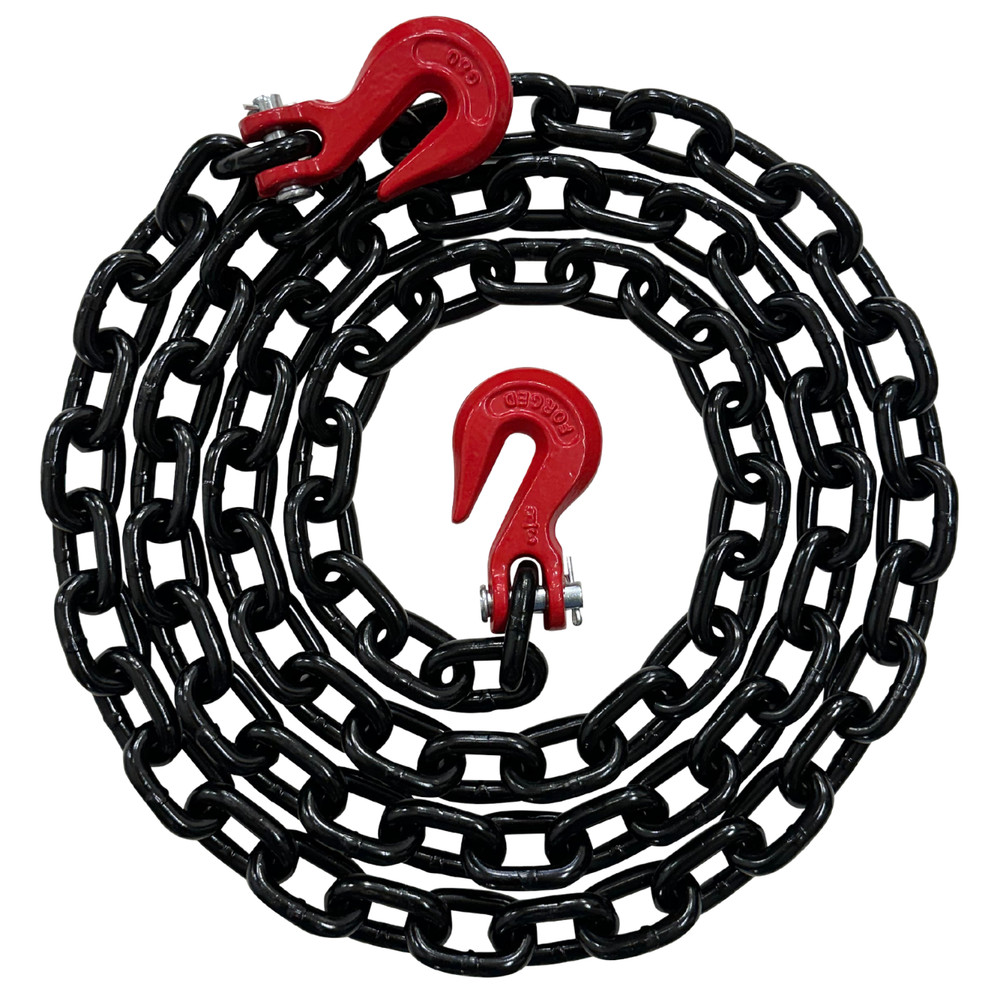 3/8" X 10' G80 Falcon Cargo Chain Transport Binder 7,100 LBS Grab Hooks Tie Down