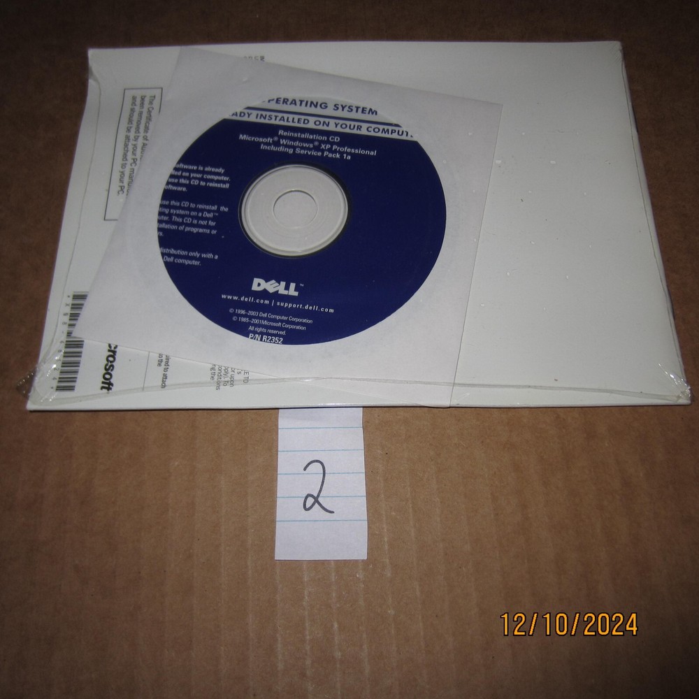 Sealed Microsoft Windows XP Professional Version 2002 NO Key Dell #2
