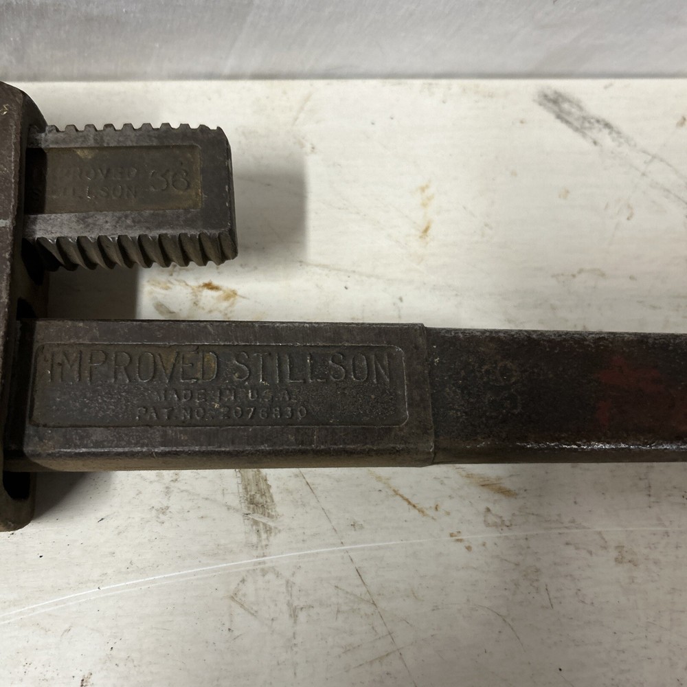 36” Pipe Wrench, Improved Stillson 36 Vintage Pipe Wrench