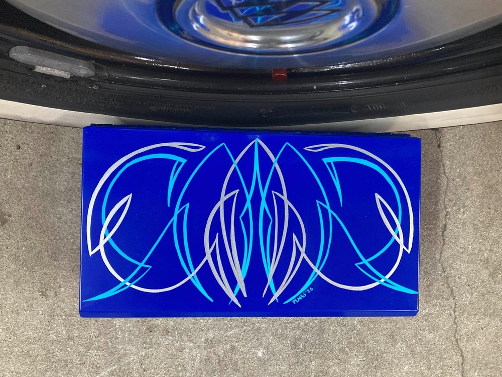 Blue Mini Toolbox Hot Rod Pinstripes