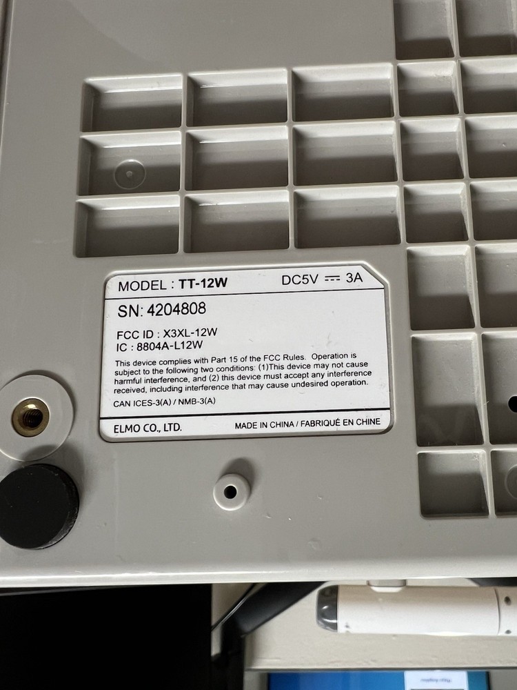 Elmo 1379 TT-12W STEM-CAM Visual Presenter Document Camera