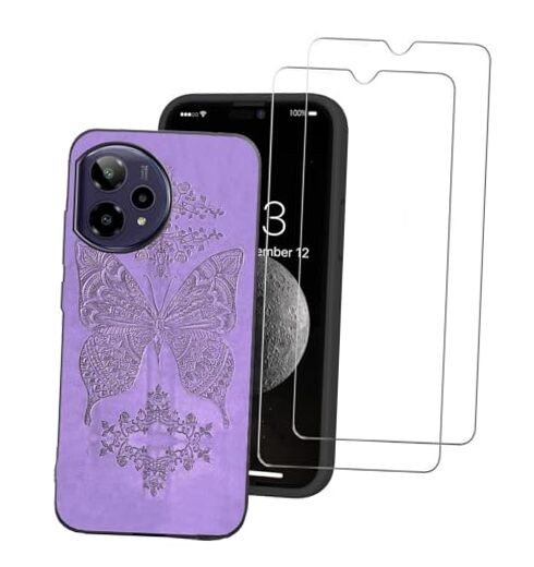 for Cricket Icon Pro 2026 Case with 2 Pack Screen Protector,Cute 3D Purple