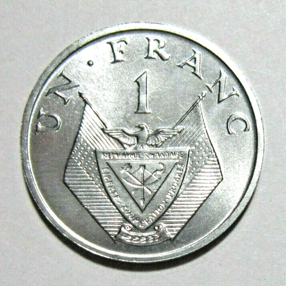 RWANDA. 1 FRANC, 1969. UNCIRCULATED.