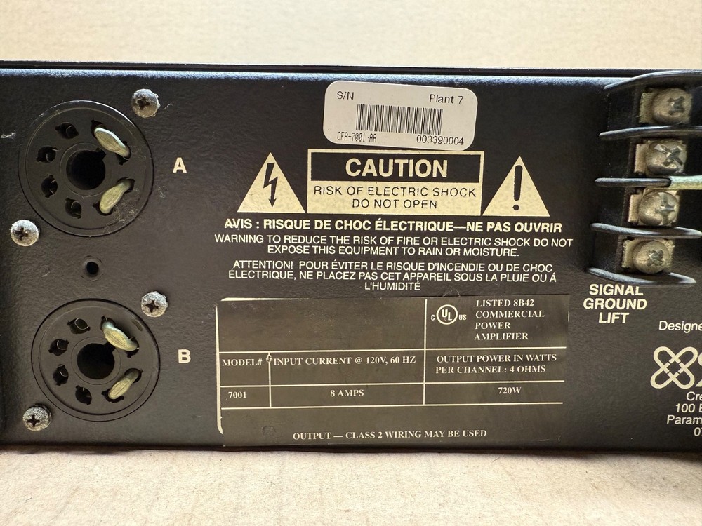 CREST AUDIO 7001 PROFESSIONAL POWER AMPLIFIER - TESTED