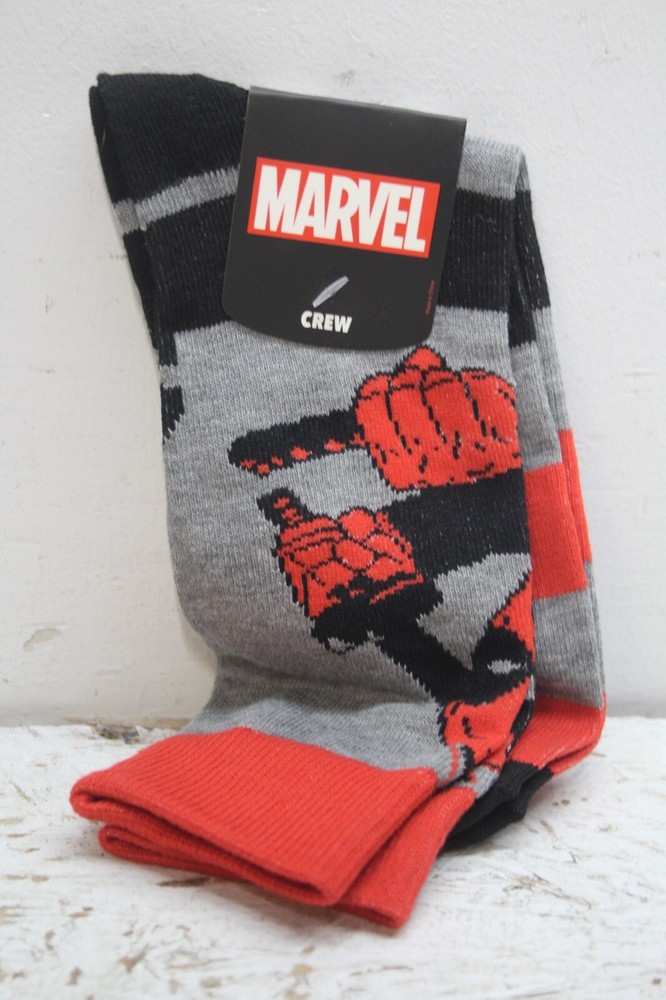 Marvel Comics Deadpool Crew Socks 1 Pair Sock Size 10-13 Bioworld NEW