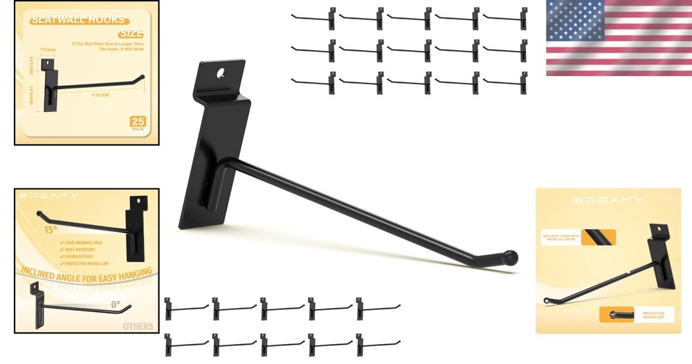 Industrial Black Slatwall Accessories